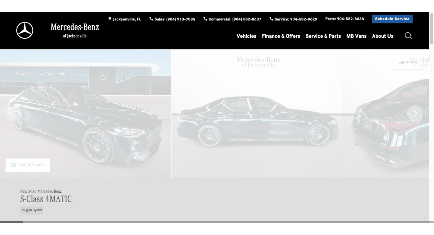 Otto extension demo: a Mercedes-Benz S-Class is grabbed from the dealership site, Otto generates the posts, and the Facebook Marketplace form fills itself with details and photos